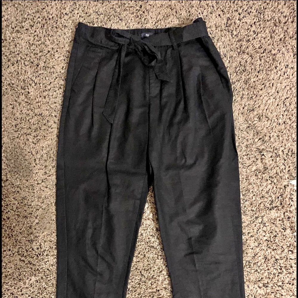 GAP Women’s Black Linen Paper Bag Pants | Size XS